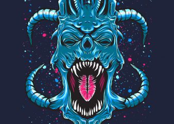 The Blue Devil Skull t shirt design for sale