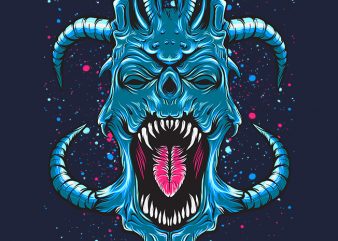 The Blue Devil Skull t shirt design for sale