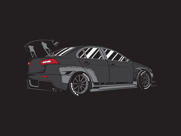 The darkness of evo car t-shirt design for commercial use