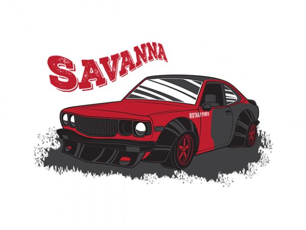 The legend car savanna tshirt design artwork