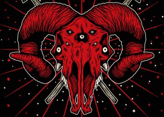 The Red Devil Skull ready made tshirt design