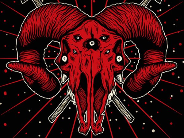 The red devil skull ready made tshirt design