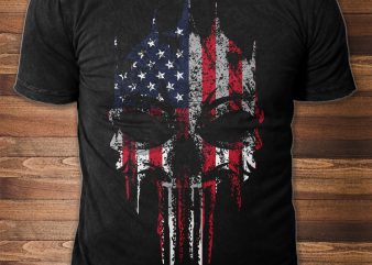 Patriotic Skull t-shirt design for sale