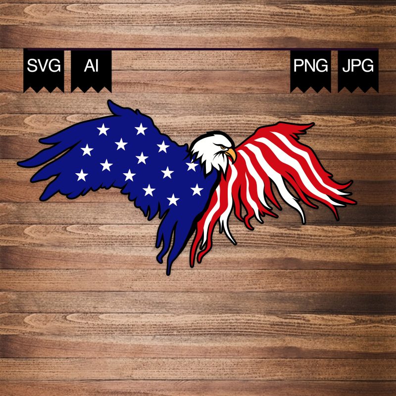 Patriotic Eagle design for t shirt buy t shirt design