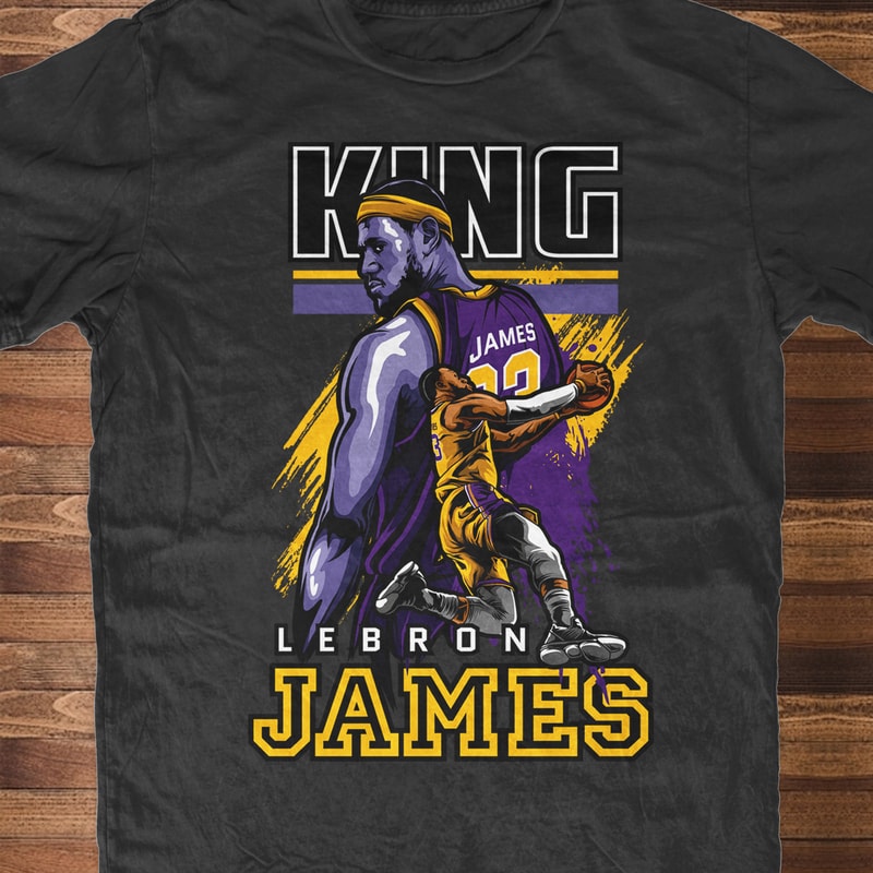 Lebron James T-shirt Design PNG Vector T-shirts PNG 