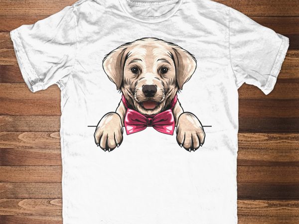 Cute labrador retriever peeking t shirt design to buy