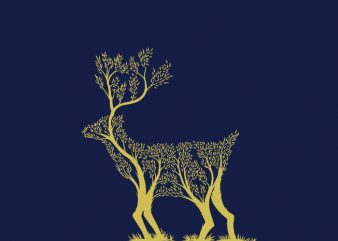 Trees or Deer buy t shirt design for commercial use