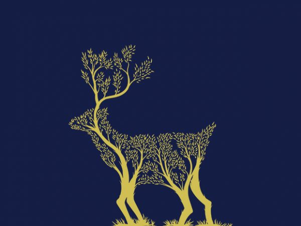 Trees or deer buy t shirt design for commercial use