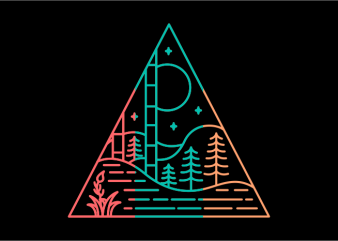 Triangle Forest design for t shirt