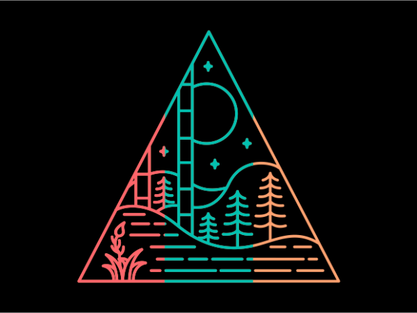 Triangle forest design for t shirt