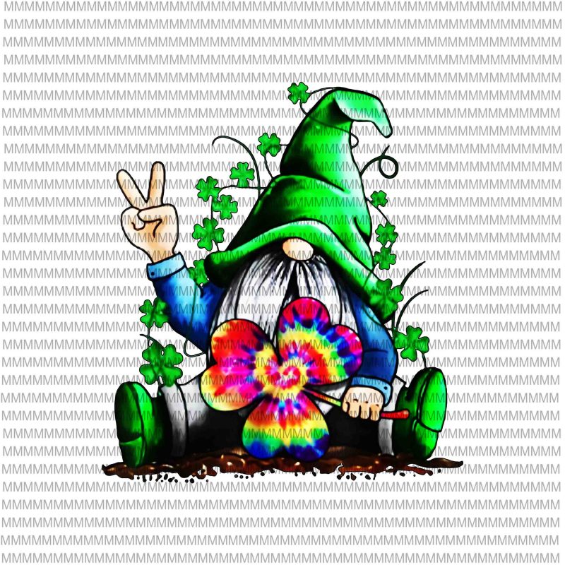 Hippie Gnomes, Hippie Clover St Patrick’s Day png, jpg t shirt design to buy