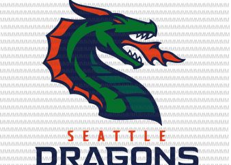 Vintage-Seattle-Football-Season-2020-Dragons svg, Seattle Dragons svg, png, dxf, eps, ai file graphic t-shirt design