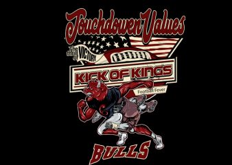 bulls football t shirt design to buy