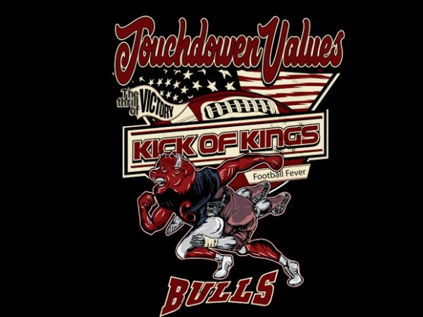 Bulls football t shirt design to buy