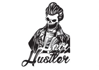hair hustler skull buy t shirt design artwork