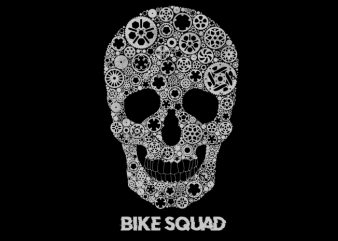 bike gear skull t-shirt design for commercial use