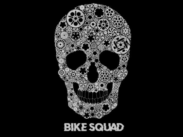 Bike gear skull t-shirt design for commercial use