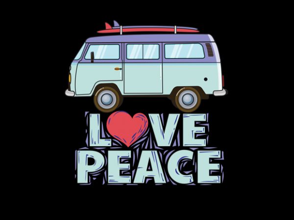 Peace love commercial use t-shirt design