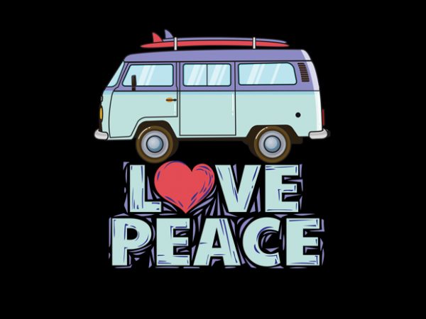Peace love commercial use t-shirt design