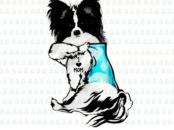 Papillon tattoo i love mom png,papillon tattoo i love mom, papillon dog i love mom png,papillon dog mom png,papillon dog, i love mom papillon dog t shirt illustration