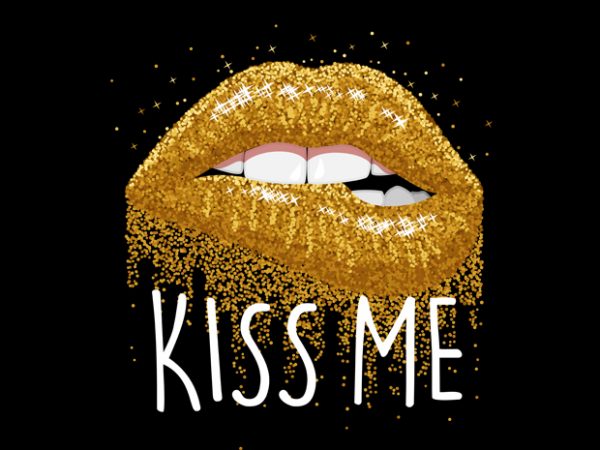 Kiss me t shirt design template