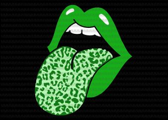 Green Lips Leopard Tongue Trendy Graphic Animal svg, Green Lips Leopard Tongue svg,png, dxf, eps, ai file buy t shirt design artwork