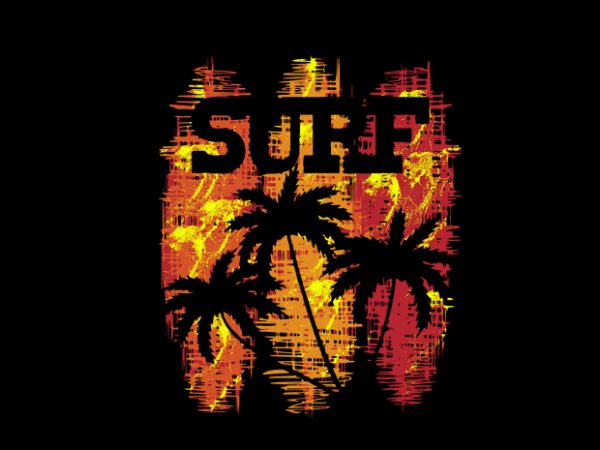 Surf time print ready t shirt design