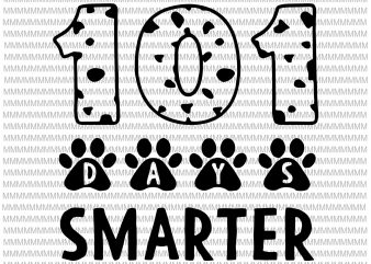 101 Days Smarter Dalmatian Svg, Png, Dxf, Eps, Ai File, svg for Cricut buy t shirt design for commercial use