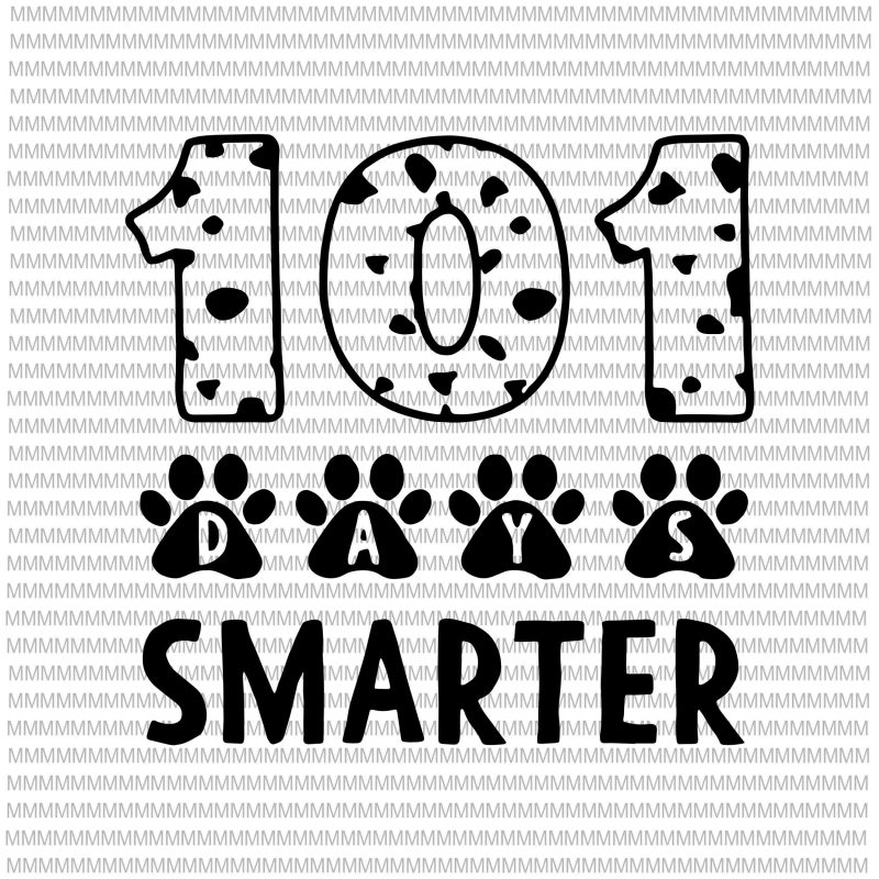101 Days Smarter Dalmatian Svg, Png, Dxf, Eps, Ai File, svg for Cricut buy t shirt design for commercial use