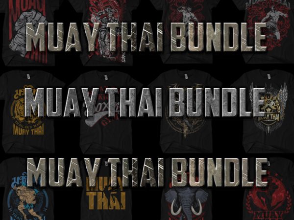 Muay thai bundle t shirt designs for sale