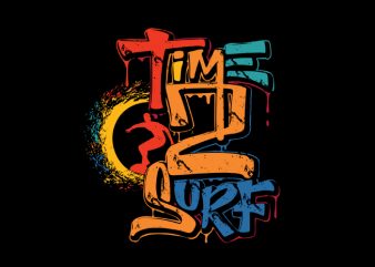 time to surf t shirt design for sale