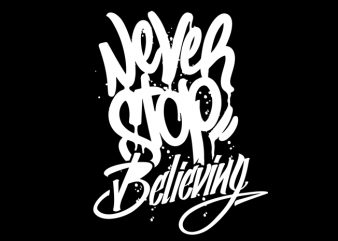 typo believing t shirt design for purchase