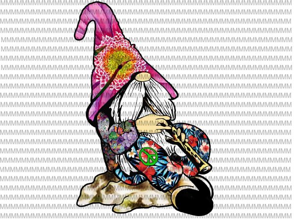 Hippie gnomes png vector, hippie peace sign flower png, jpg t-shirt design for commercial use