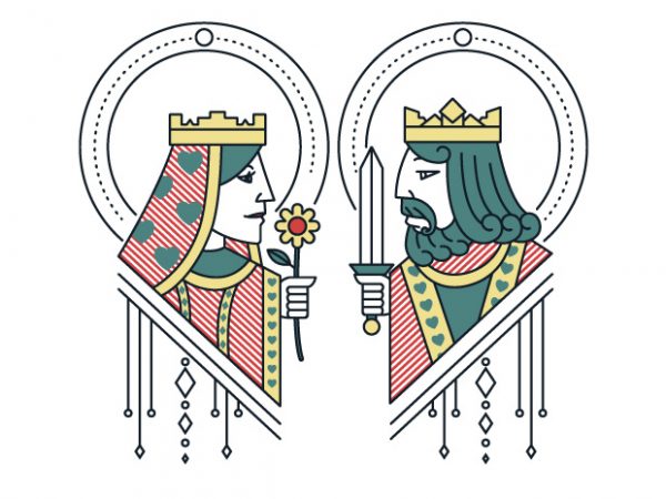 King and queen graphic t-shirt design