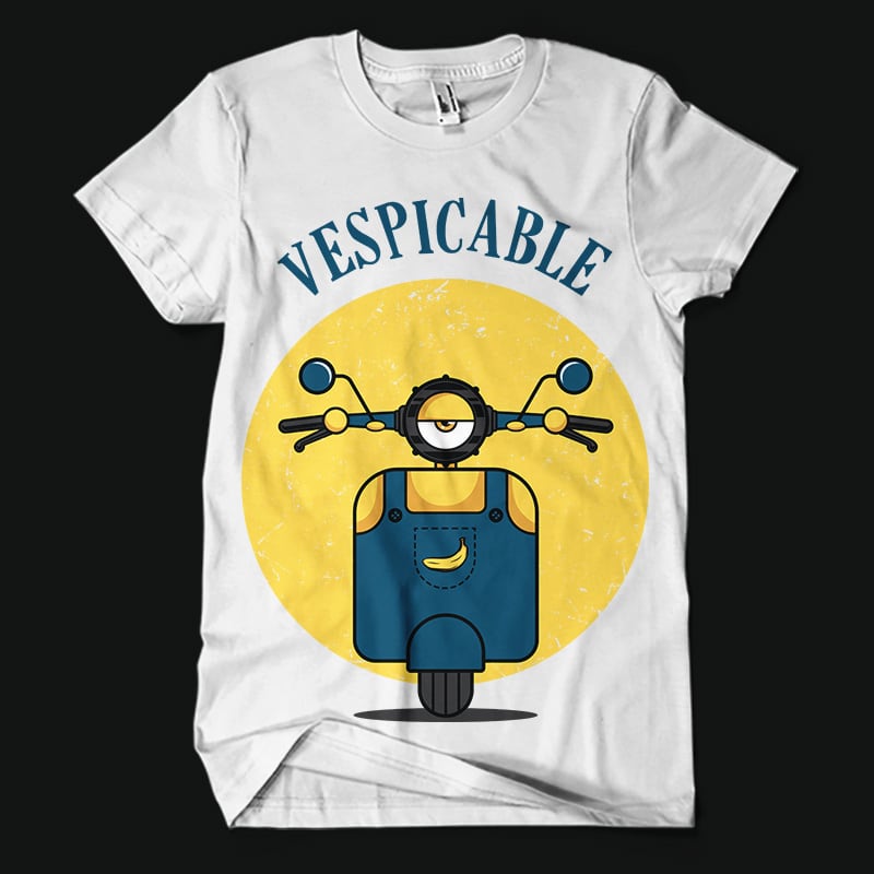 Vespicable Me t-shirt design for commercial use
