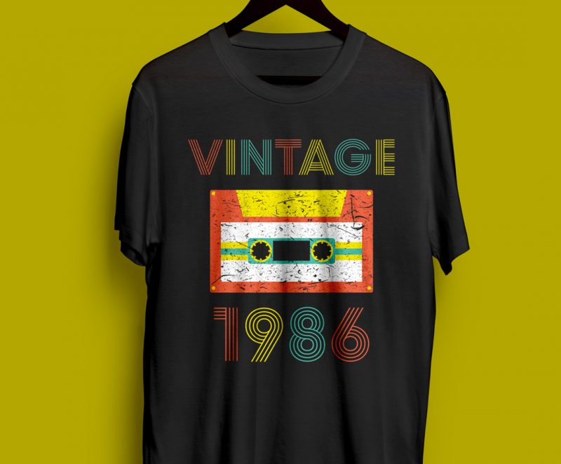 VINTAGE-1986-cassette t shirt design for purchase