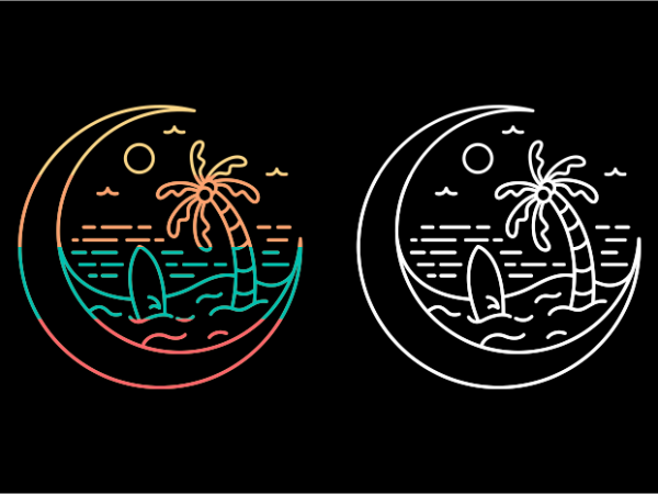 Vacation on the moon t shirt design for sale