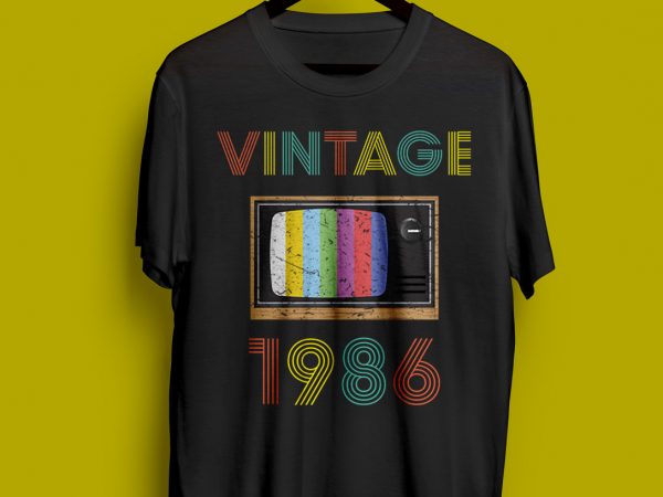 Vintage-1986-tv buy t shirt design artwork