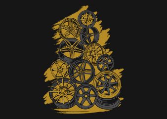 Wheels Collection t shirt design for sale