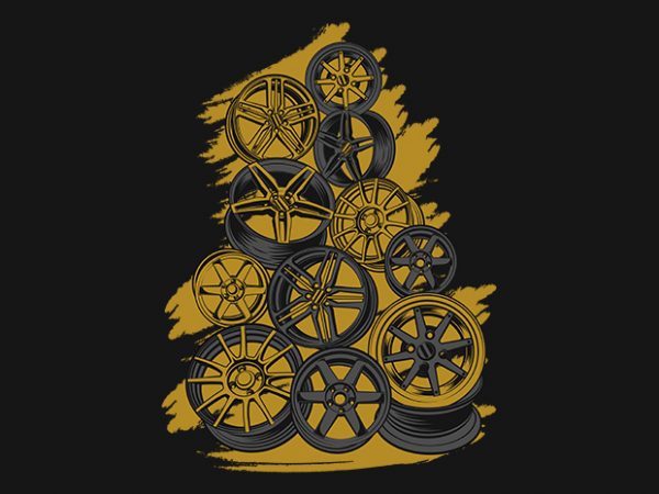 Wheels collection t shirt design for sale