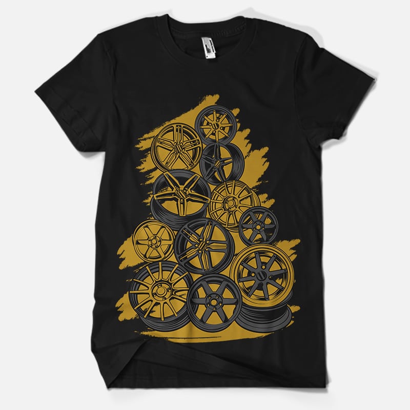Wheels Collection t shirt design for merch teespring and printful