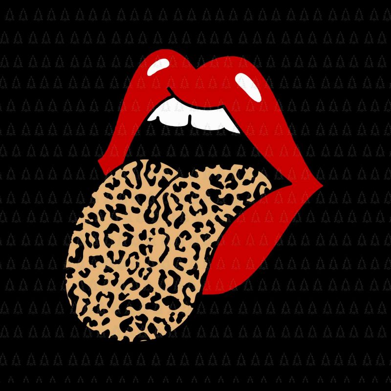 Red Lips Leopard Tongue ASM Trendy Animal Print Sweatshirt