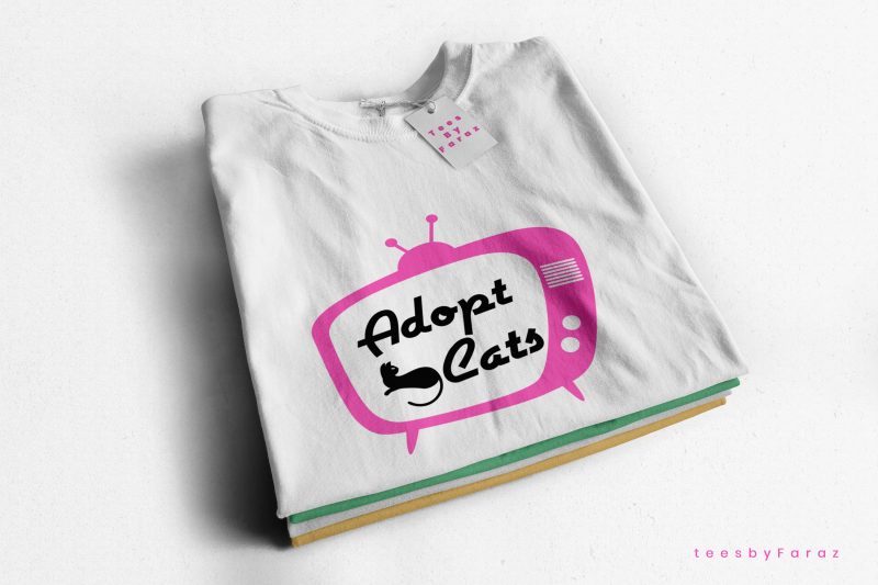 Adopt Cats unique design t shirt design for sale