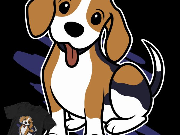 Cute beagle puppy dog cartoon shirt design png