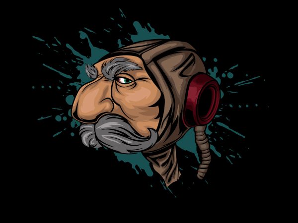 Old people astronaut cartoon commercial use t-shirt design