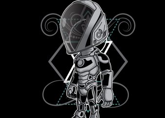 astronaut cyborg cartoon shirt design png