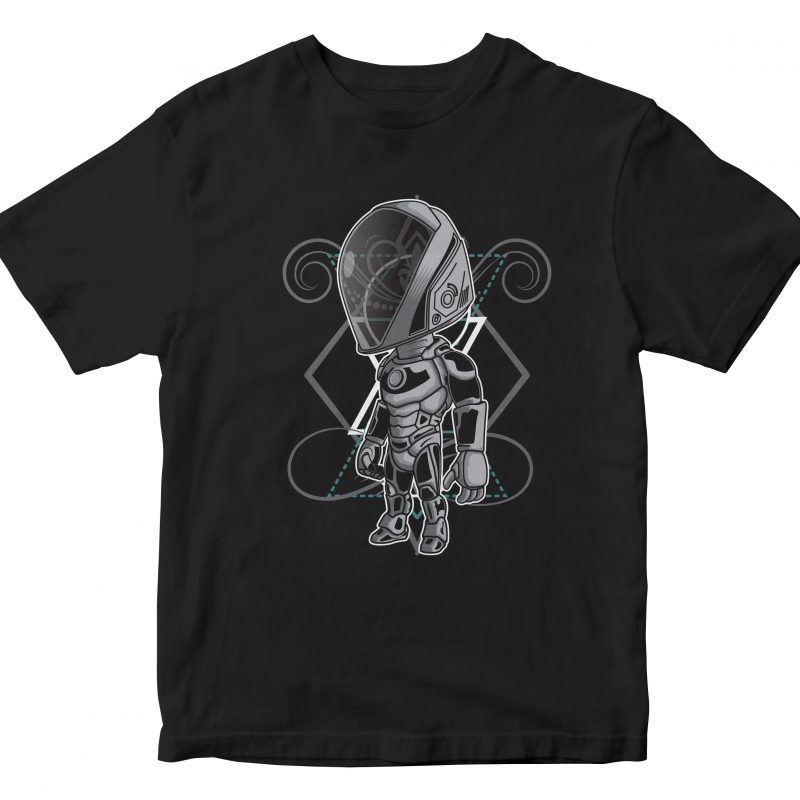 astronaut cyborg cartoon shirt design png