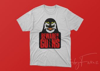 Beware of PenGUINS Retro style print ready t shirt design