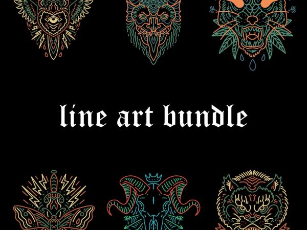 line art bundle tshirt design