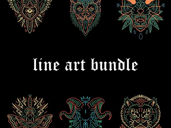 Line art bundle tshirt design